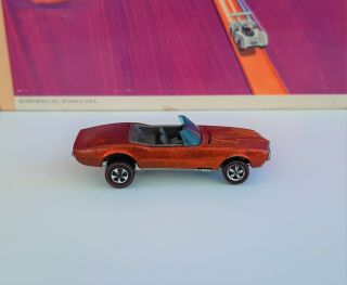 Vintage 1968 Redline Hot Wheels Hk Orange Custom Firebird With Dark Interior