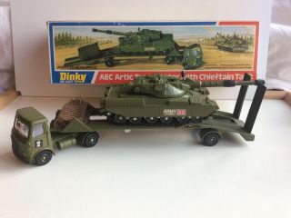 Dinky Toys No.  616 A.  E.  C Artic Transporter With Chieftain Tank Boxed