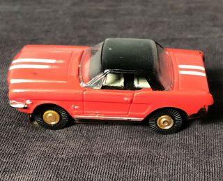Vintage 1960’s Aurora Red Mustang Hardtop Ho Scale Slot Car Tjet Afx No Bumper