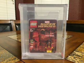 Lego 2013 Marvel Spider Woman Man Minifigure Sdcc Afa 9.  0 Extremely Rare
