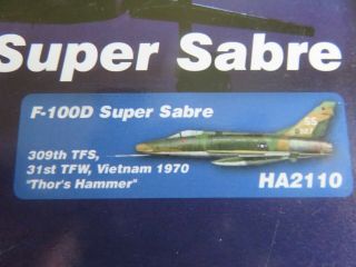 Hobbymaster Ha2110 F - 100d Sabre 309th Tfs Dusty Ducks,  " Thor 