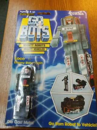 Vintage Gobots Loco 05 Enemy Robot Train Go - Bots Tonka 1983 On Card