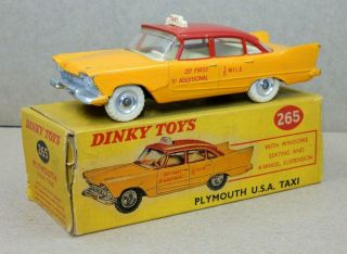 Dinky Toys 265 Plymouth U.  S.  A.  Taxi With Box