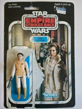 Vintage Kenner Star Wars Esb 3.  75 " Leia Hoth Complete With Backing Card