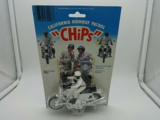 Fleetwood Tv " Chips " California Highway Patrol Police Motorcycle W/ Driver - Mip