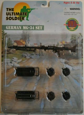 Ultimate Soldier 12 " 1/6 Scale Wwii German Mg - 34 Weapon Set Un - Opened
