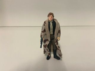 Star Wars Vintage Han Solo Trench Coat Figure Rotj 1984 Kenner - Complete