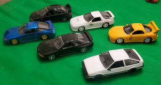 Jada Toys Initial D 1/64 Car Set Ae86 Fd3s Fc3s Skyline Evo Sileighty