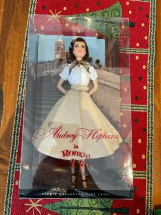 Mattel Barbie Audrey Hepburn In Roman Holiday Designer Box Pink Label