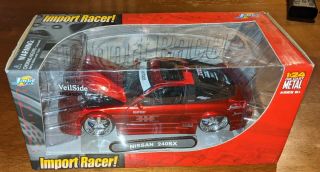 Jada Toys Nissan 240sx 1:24 Diecast Metal Candy Apple Red Import Racer Vhtf