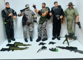 5 Gi Joe Man Of Action 12 Inch Action Figures Full Uniforms And Accessories