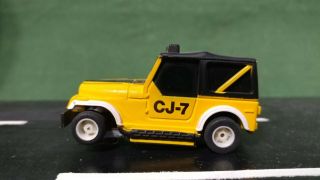 Yellow & Black Tyco 1:64 Scale Jeep Cj - 7 Slot Car Lighted