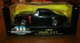 Ertl American Muscle 1968 Olds 442 1:18 Scale Diecast Oldsmobile Car Black