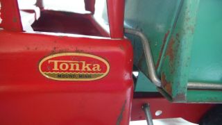 Vintage Tonka Toys 1960 ' s Dump Truck Red/Green Dual Axle Mound,  Minn As Found 2
