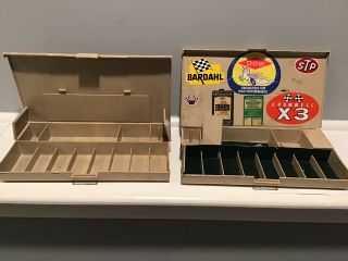 (2) Aurora 1960s Vintage Tjet Pit Kits (2) Tan Color Boxes