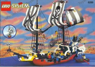 Lego Pirates Red Beard Runner (6289) 100 Complete And Sails Perfect