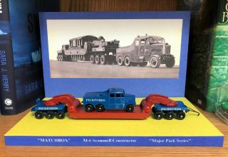Lesney Matchbox Major Pack M - 6a Scammell Heavy Haul Rig On Custom Display Stand