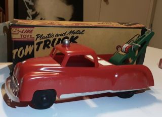 Vintage B - Line Toys Plastic & Metal Tow Truck W / Orig Box