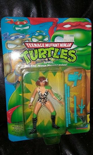 1992 Teenage Mutant Ninja Turtles April Ninja Newscaster Unpunched Action Figure