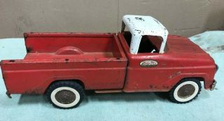 Vintage Tonka Pick - Up Truck Red And White 1960 " S Pressed Steel