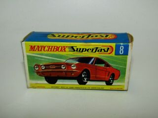 Matchbox Superfast No 8 Ford Mustang " Empty G Box " Very Good