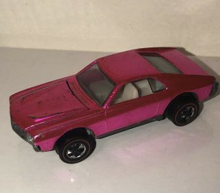 Hot Wheels Redline CUSTOM AMX Hot Pink White Int 3
