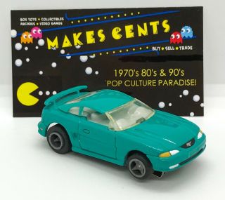 Vintage Life - Like Ford Mustang Convertible Turquoise Blue Ho Scale Slot Car