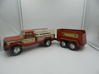 Nylint Horse Ranch Ford Pickup Truck And Trailer 1980 Toy Vintage