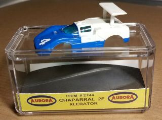 T - Jet Slot Car.  Aurora.  Chaparral 2f.  Xlerator.  Ho Body. ,  Label,  Case & Sponge.