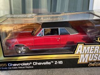 1:18 1965 Chevrolet Chevelle Ss Z - 16 Red W Black Ht Ertl Authentics Ltd 221/600