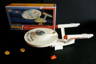 Dinky No.  358 Star Trek Uss Enterprise 1976 With Shuttle Craft,  Photons & Box