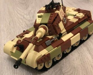 Custom Wwii German King Tiger V1.  0 Brickmania Lego Part Build Tank