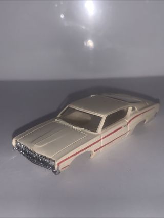 Vintage Aurora Tjet Ho Slot Car White W/red Accent 1408 Torino Body Only N/mint