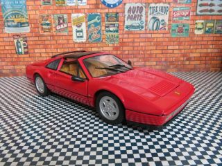 Ferrari 328 Gts Scale 1/18 9.  60 " Metal Diecast Vintage Classic Sport Car Red (4)