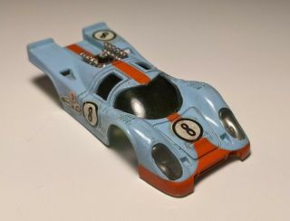 Vintage Tyco Pro Blue Porsche 917 Gulf 8 Racecar Ho Slot Car Body Only