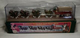 Ertl Budweiser Clydesdale Eight - Horse Hitch Mechanical Bank W/ Protective Case