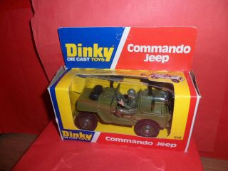 Dinky 612 - Commando Jeep With Plastic Base,  Cond In Orig Box,  1978.