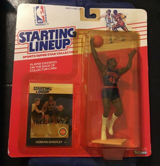 1988 Adrian Dantley Detroit Pistons Kenner Nba Starting Lineup Moc Slu Nip