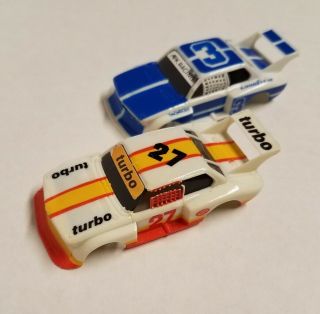 Afx 1952 Ho Scale 27 Bmw White 320 Turbo Slot Car And 3 Bmw Blue Bodies Only