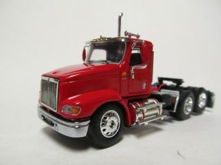 Dcp 1/64 Scale International 9100 Day Cab Red With Black Frame