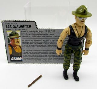 Vtg 1985 Hasbro Gi Joe Sgt.  Slaughter Figure 100 Complete With Filecard Arah