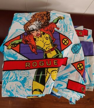 Vintage 1994 Marvel X - Men Bed Sheets And Pillowcase Set Twin 86 X 62 " Cond.