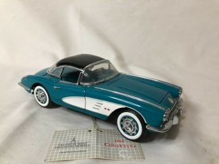 1/24 Scale Metal Franklin 1960 Chevrolet Corvette Turquoise