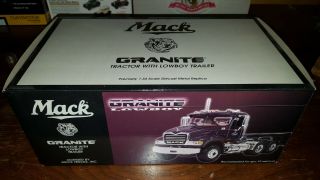 First Gear,  1:34 Scale,  Mack Granite Tractor With Lowboy Trailer,  19 - 3453