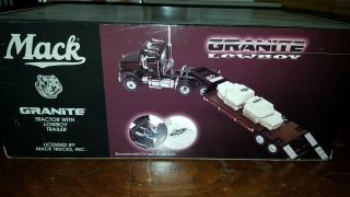 First Gear,  1:34 scale,  Mack Granite Tractor with Lowboy Trailer,  19 - 3453 2