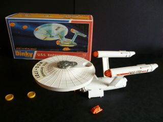Dinky No.  358 Star Trek Uss Enterprise 1976 With Shuttle Craft,  Photon Torpedoes