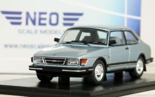 1:43 Neo Scale Model " 1985 Saab 90 " (metallic Light Blue) 43674 Rare 18 Turbo