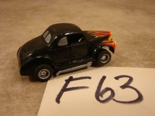F63 Vintage Tyco Black & Flames 40 Ford Coupe Ho Slot Car
