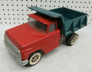 Vintage Tonka Toys Red & Green Dump Truck,  Dually Rear Wheel 1960 