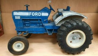 Ertl 1970’s Ford 8600 Tractor Die Cast Metal Vintage Toy 1/12 Scale Blue